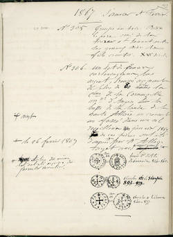 Page de l’inventaire du musée des Antiquités Saint-Jean, 1867, copyright musées d’Angers