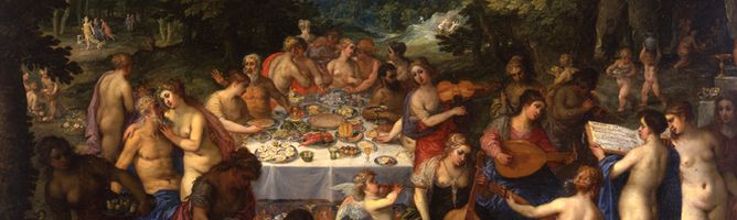 Hendrick Van Balen (1575-1632), "le festin des dieux" (détail), vers 1618, Angers, musées